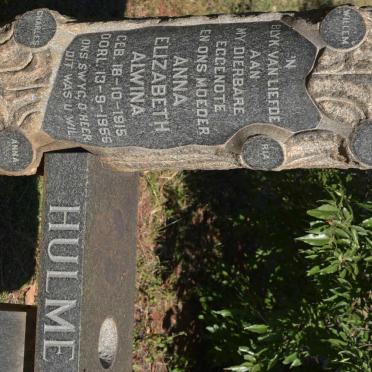 HULME Anna Elizabeth Alwina 1915-1956