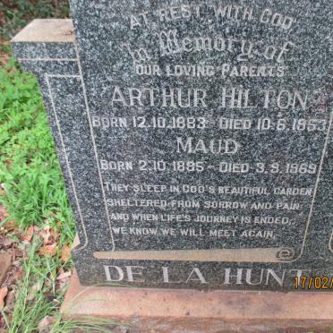 HUNT Arthur Hilton, de la 1883-1953 &amp; Maud 1885-1969