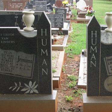 HUMAN Philippus Lodewyk 1932-1990 &amp; Jemima 1934-1991