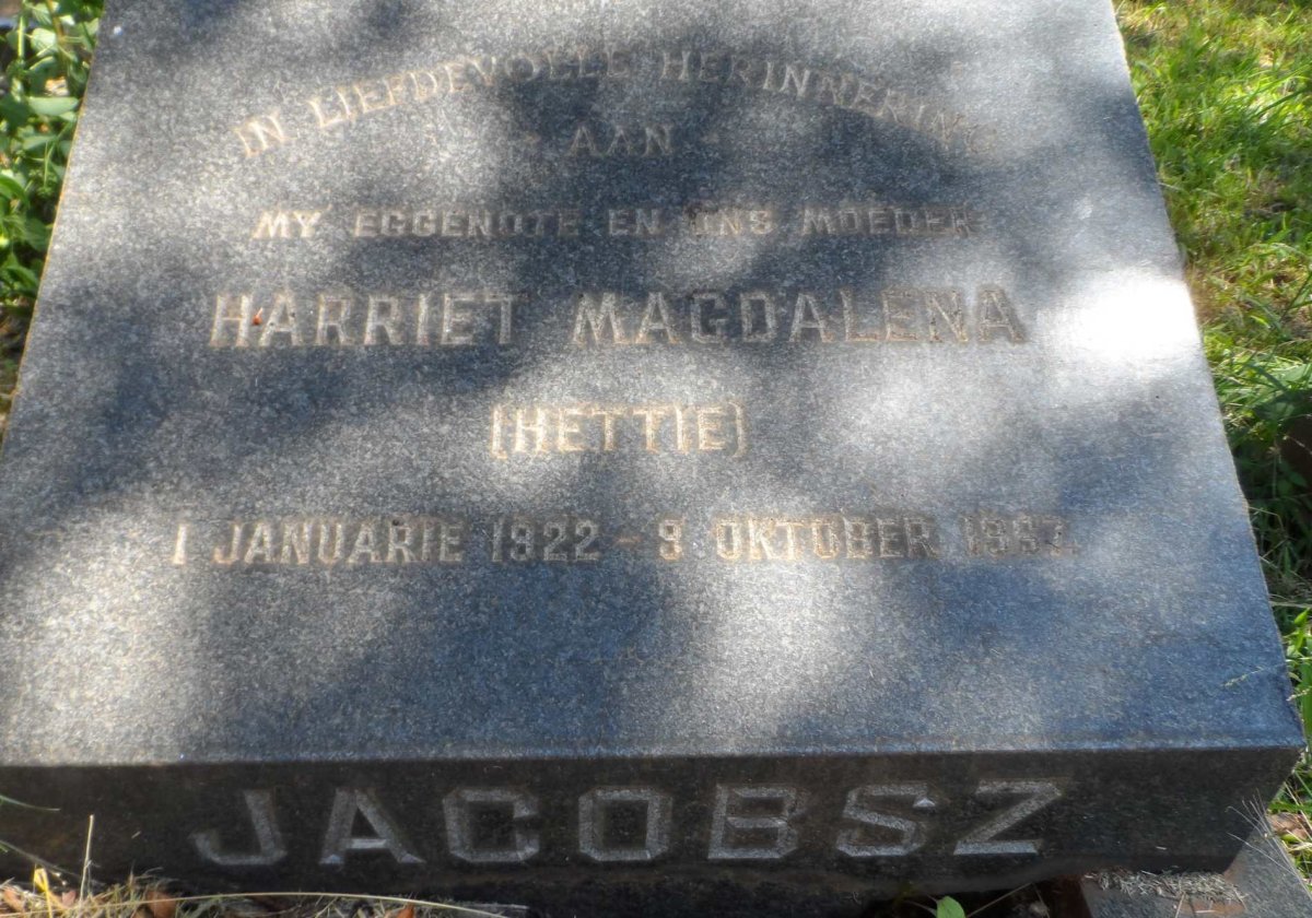 JACOBSZ Harriet Magdalena 1922-19?7