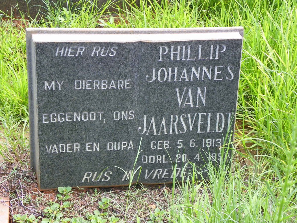 JAARSVELDT Phillip Johannes, van 1913-1992