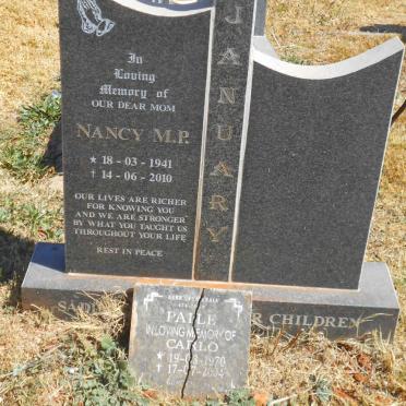 JANUARY Nancy M.P. 1941-2010 :: PAILE Carlo 1970-2004
