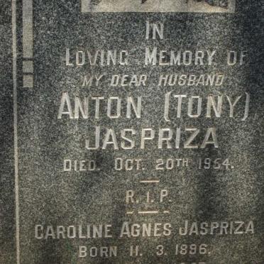JASPRIZA Anton -1954 :: JASPRIZA Caroline Agnes 1896-1957