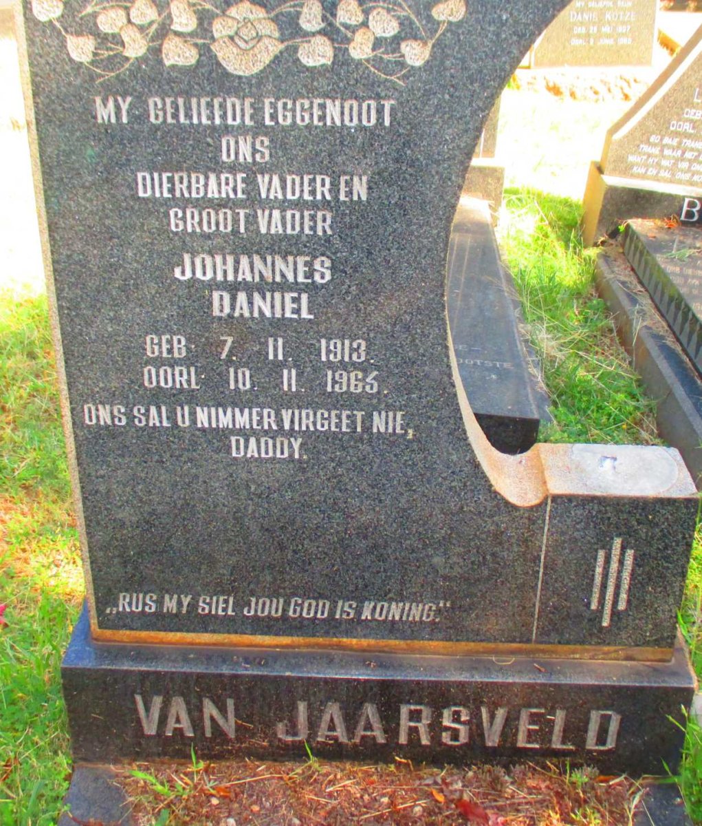 JAARSVELD Johannes Daniel, van 1913-1965
