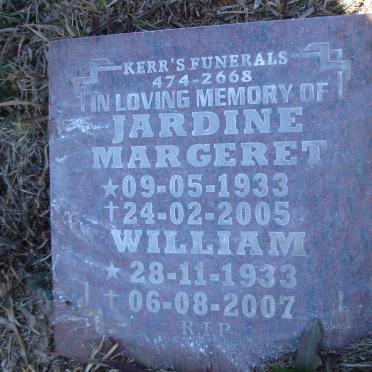 JARDINE William 1933-2007 &amp; Margeret 1933-2005