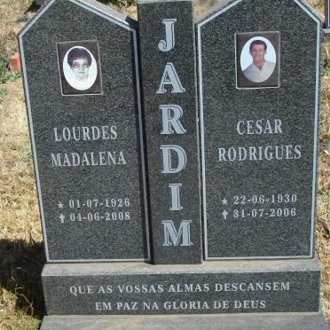 JARDIM Cesar Rodrigues 1930-2006 &amp; Lourdes Madalena 1926-2008
