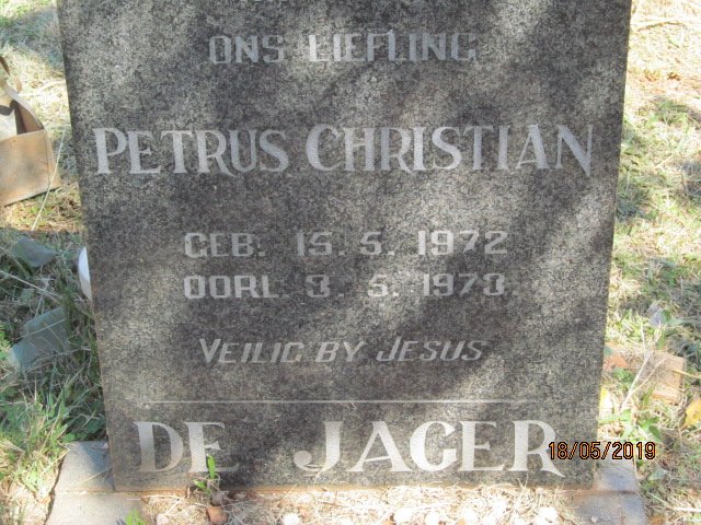 JAGER Petrus Christian, de 1972-1973