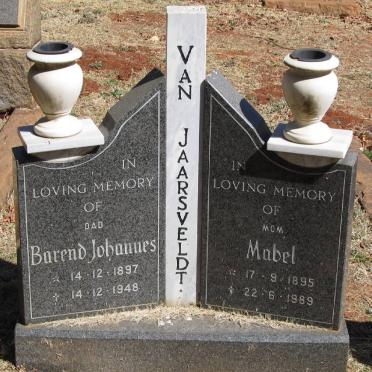 JAARSVELDT Barend Johannes, van 1897-1948 &amp; Mabel 1895-1989