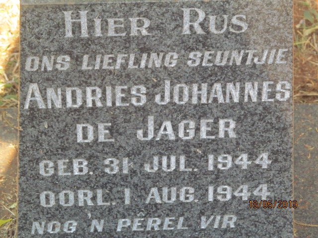 JAGER Andries Johannes, de 1944-1944