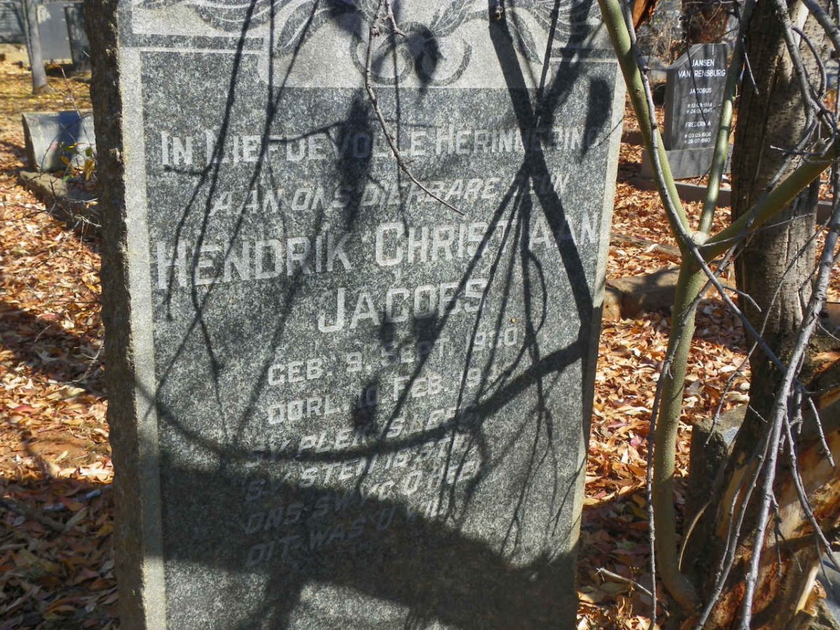 JACOBS Hendrik Christiaan 1930-1945