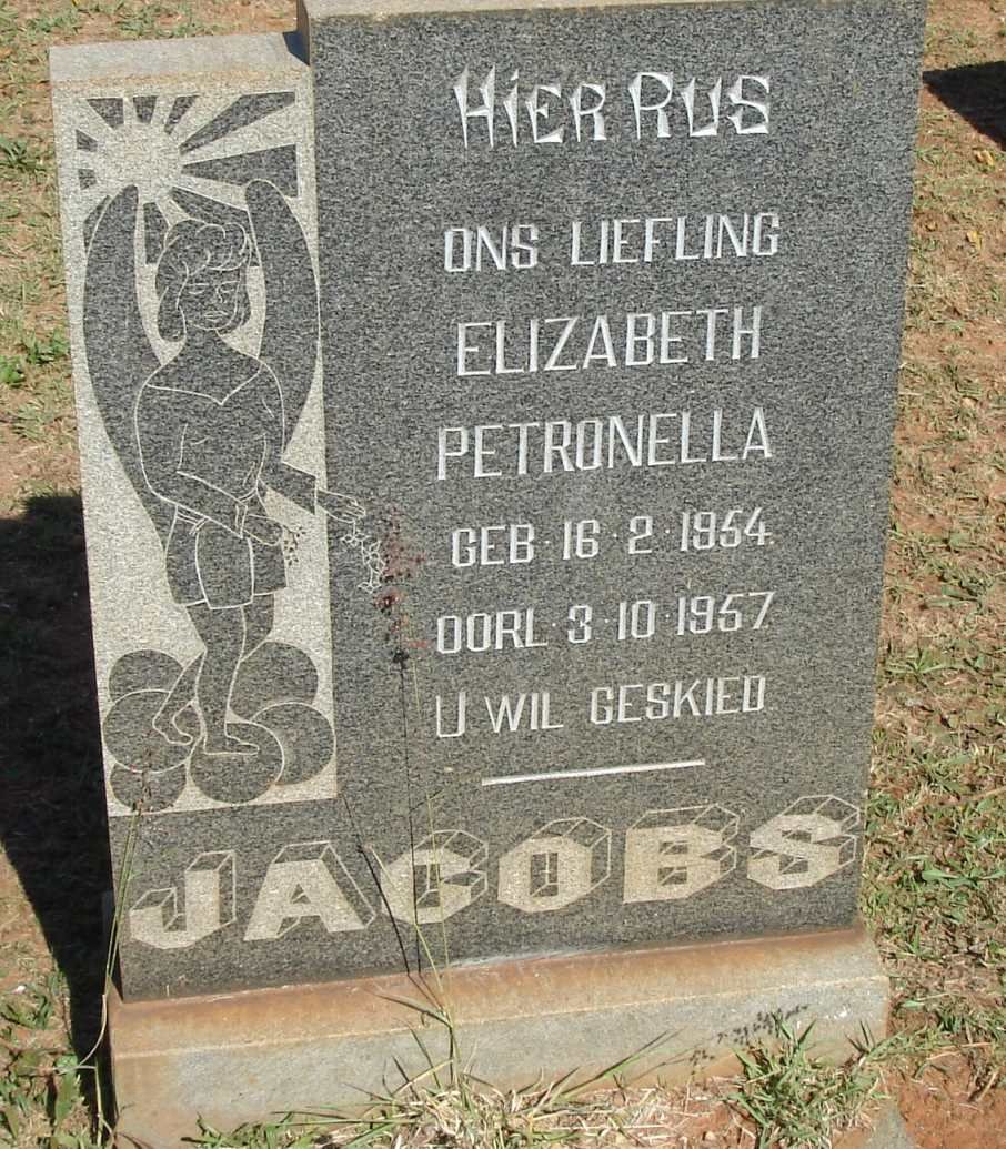 JACOBS Elizabeth Petronella 1954-1957