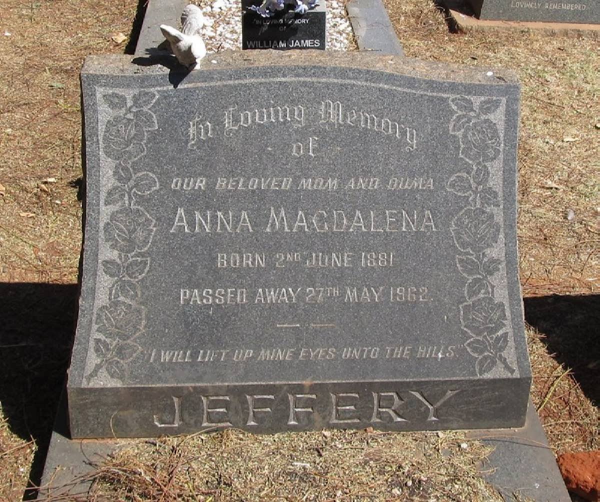 JEFFERY Anna Magdalena 1881-1962