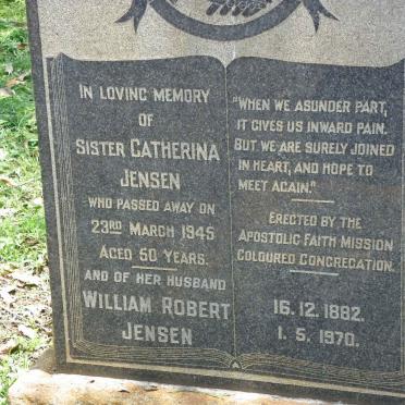 JENSEN William Robert 1882-1970 &amp; Catherina -1945