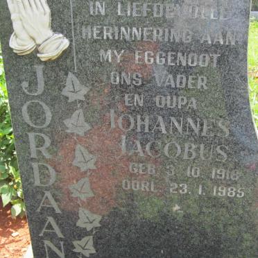 JORDAAN Johannes Jacobus 1918-1985