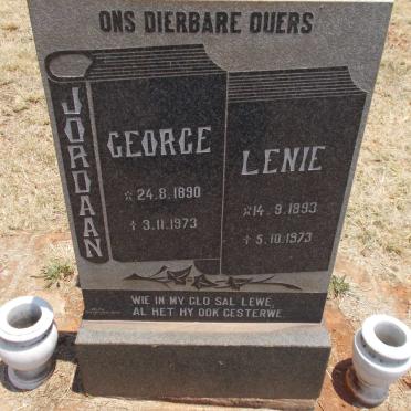 JORDAAN George 1890-1973 &amp; Lenie 1893-1973