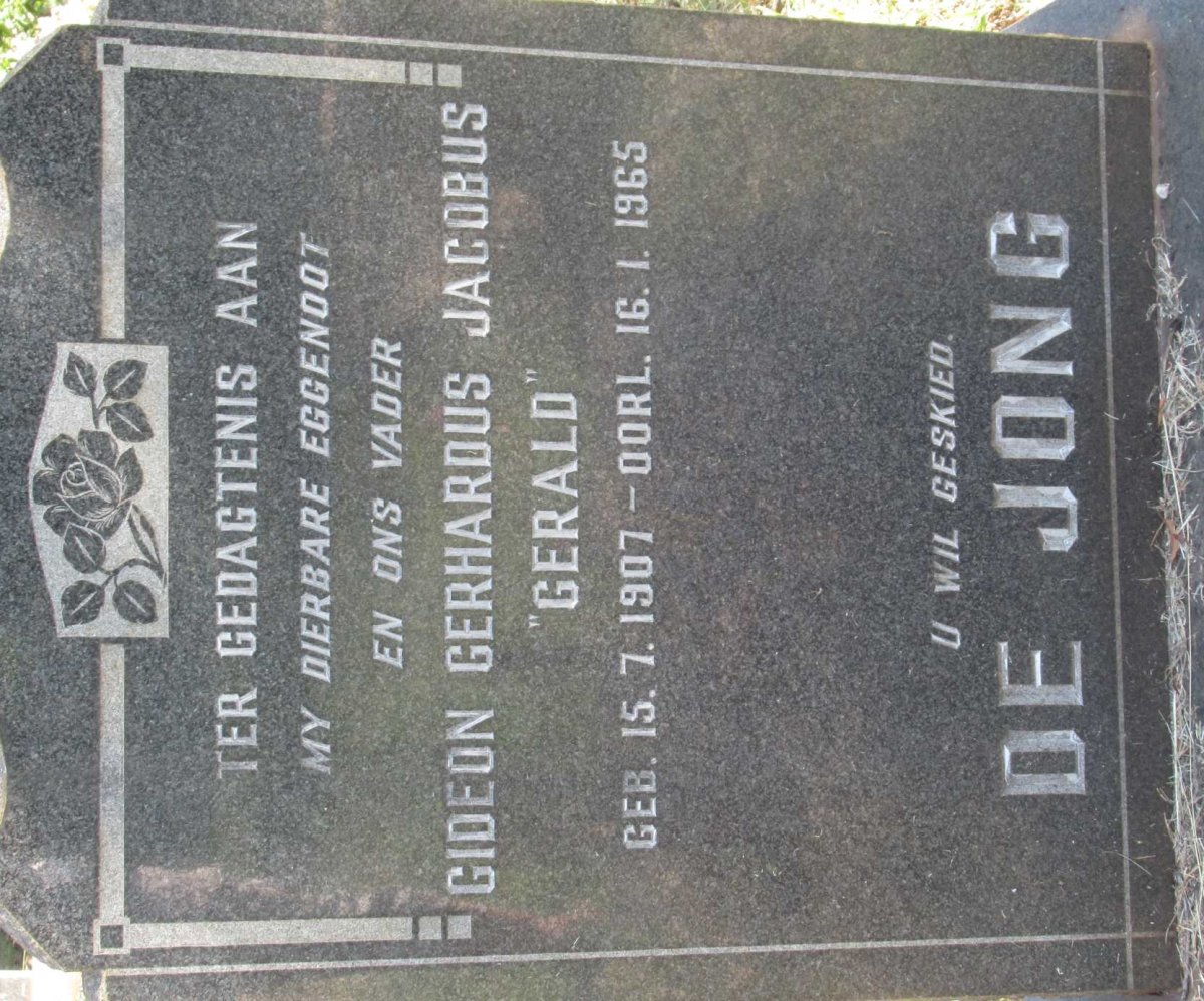 JONG Gideon Gerhardus Jacobus, de 1907-1965