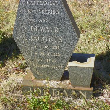 JORDAAN Dewald Jacobus 1895-1973