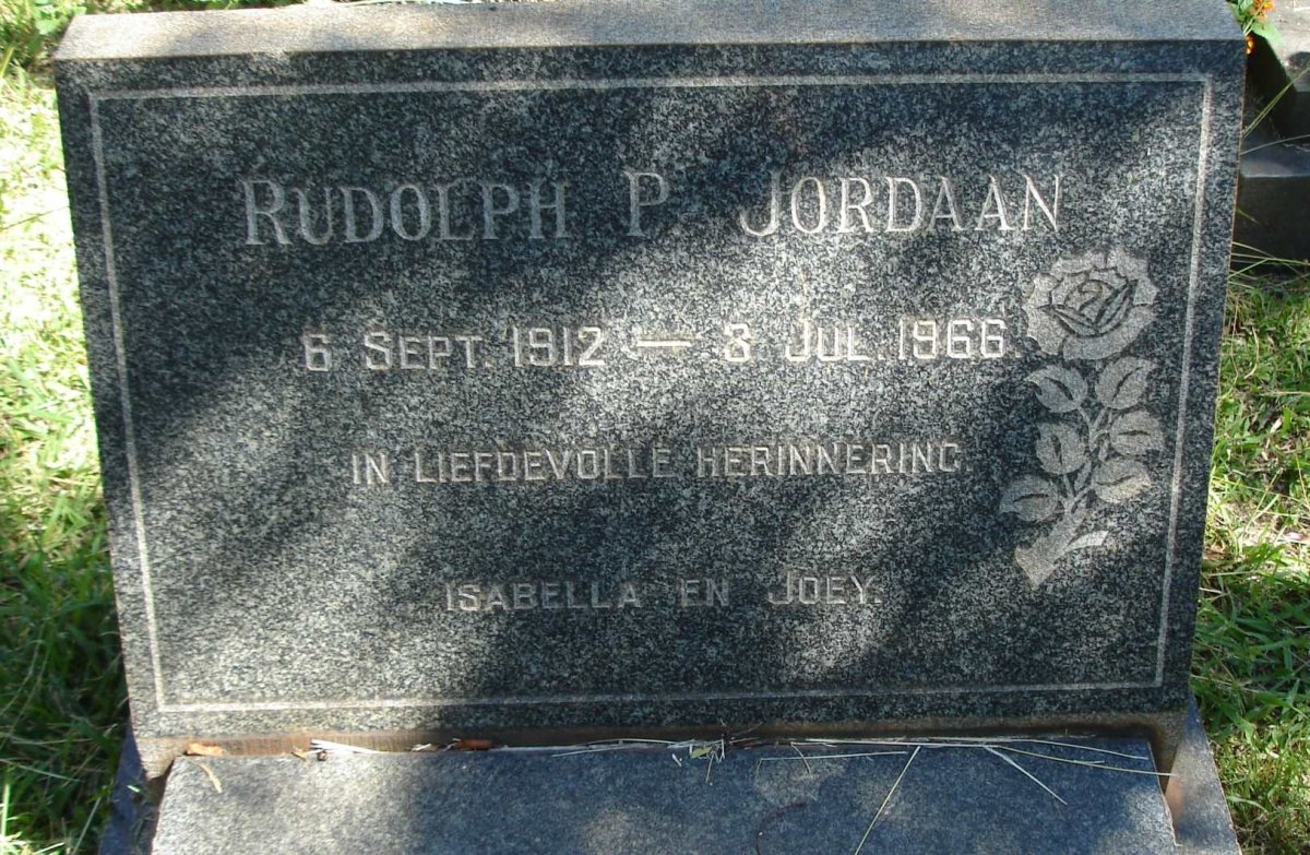 JORDAAN Rudolph P. 1912-1966