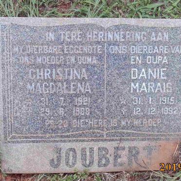 JOUBERT Danie Marais 1915-1992 &amp; Christina Magdalena 1921-1988