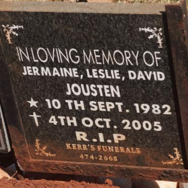 JOUSTEN Jermaine Leslie David 1982-2005