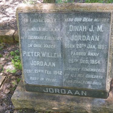 JORDAAN Pieter Willem -1942 &amp; Dinah J.M. 1887-1954