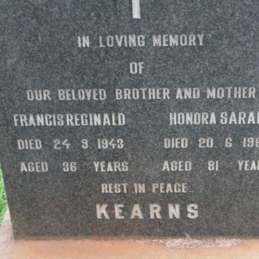 KEARNS Honora Sarah -1965 :: KEARNS Francis Reginald -1943
