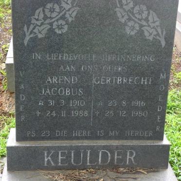 KEULDER Arend Jacobus 1910-1988 &amp; Gertbrecht 1916-1980