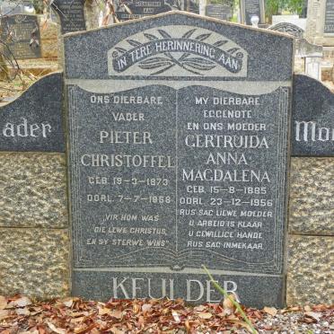 KEULDER Pieter Christoffel 1873-1958 &amp; Gertruida Anna Magdalena 1885-1956