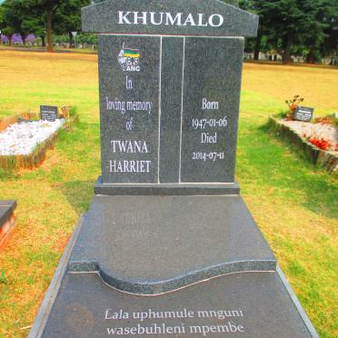 KHUMALO Twana Harriet 1947-2014