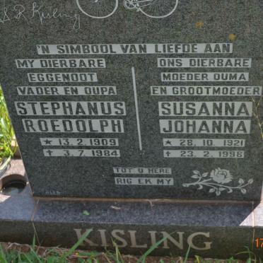 KISLING Stephanus Roedolph 1909-1984 &amp; Susanna Johanna 1921-1998