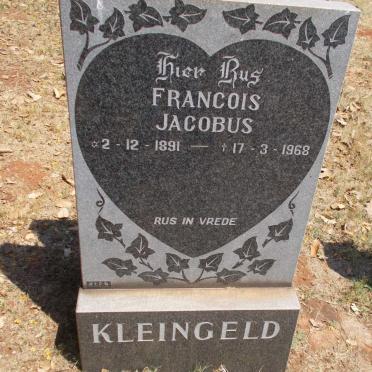 KLEINGELD Francois Jacobus 1891-1968