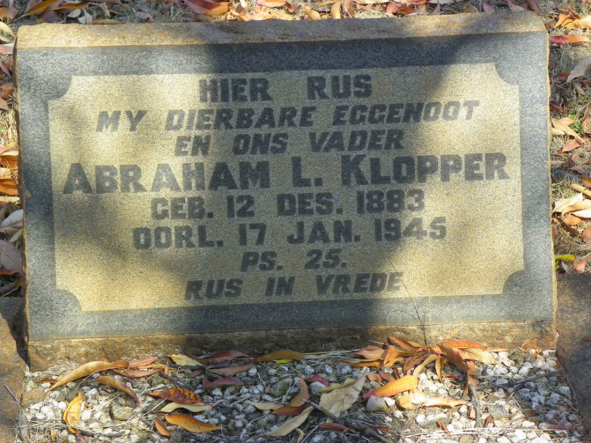 KLOPPER Abraham L. 1883-1945