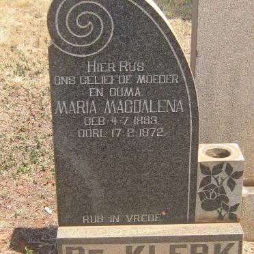 KLERK Maria Magdalena, de 1883-1972