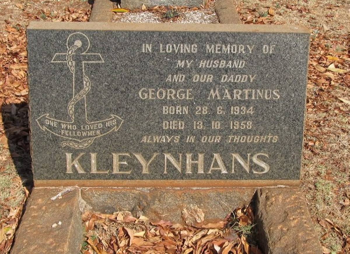 KLEYNHANS George Martinus 1934-1958