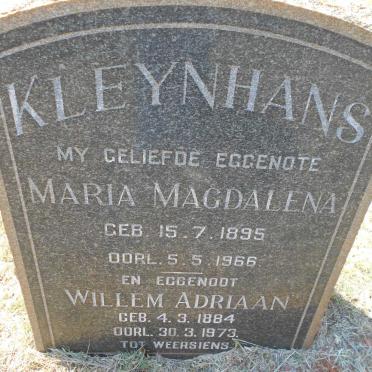 KLEYNHANS Willem Adriaan 1884-1973 &amp; Maria Magdalena 1895-1966