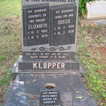 KLOPPER Elizabeth 1952-1978 :: KLOPPER Sussie 1978-1978