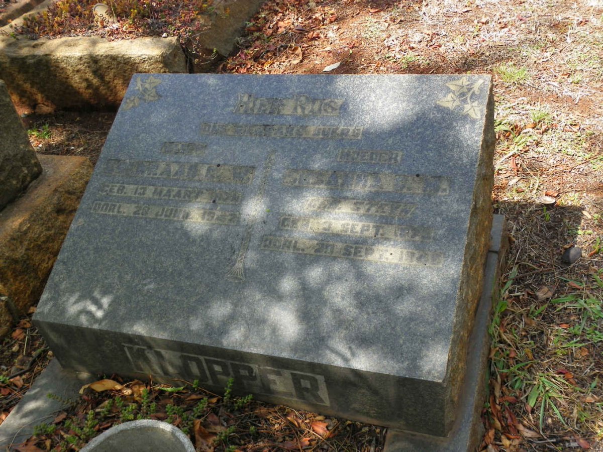 KLOPPER Coenraad C.W. 1870 -1942 &amp; Susanna C.M. STEYN 1873-1946