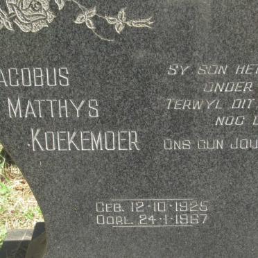 KOEKEMOER Jacobus Matthys 1925-1967