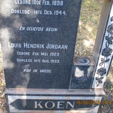 KOEN Christiaan Gerber 1898-1944 :: KOEN Louis Hendrik Jordaan 1929-1953