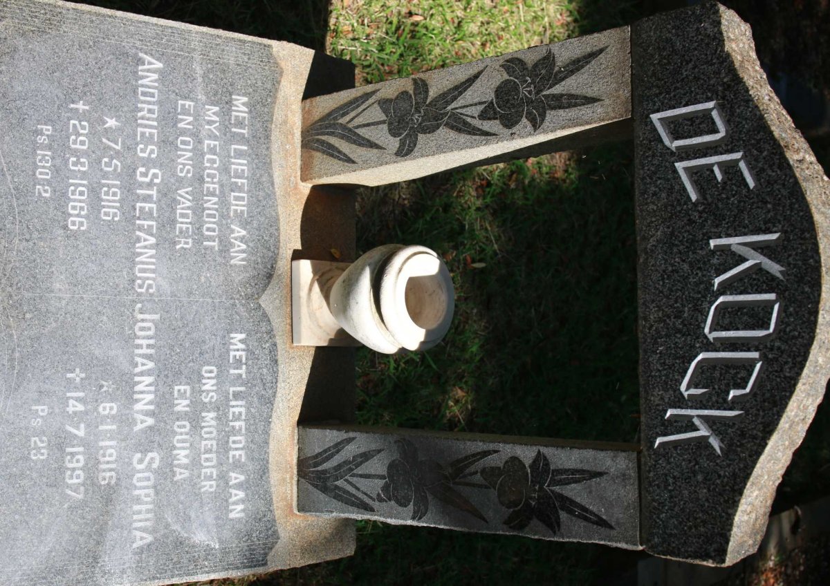 KOCK Andries Stefanus, de 1916-1966 &amp; Johanna Sophia 1916-1997