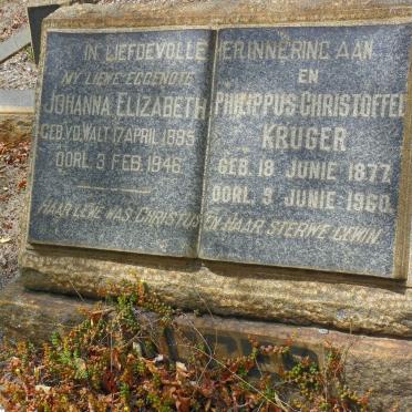 KRUGER Philippus Christoffel 1877-1960 &amp; Johanna Elizabeth V.D. WALT 1885-1946