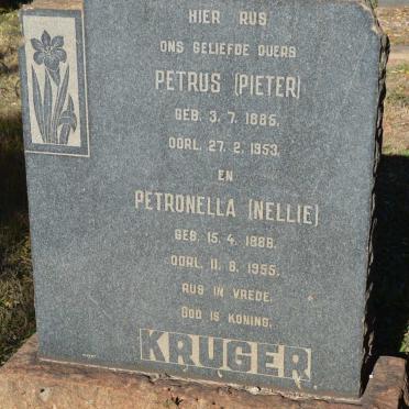 KRUGER Petrus 1885-1953 &amp; Petronella 1886-1955