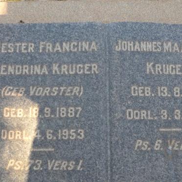 KRUGER Johannes Maarten 1881-1955 &amp; Hester Francina Hendrina VORSTER 1887-1953