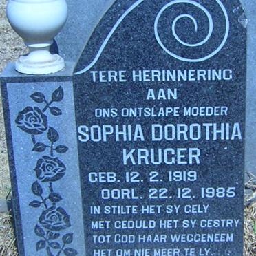 KRUGER Sophia Dorothia 1919-1985
