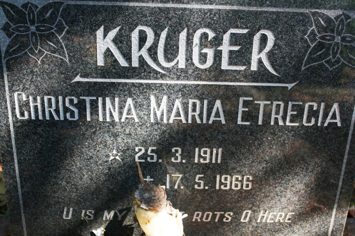 KRUGER Christina Maria Etrecia 1911-1966