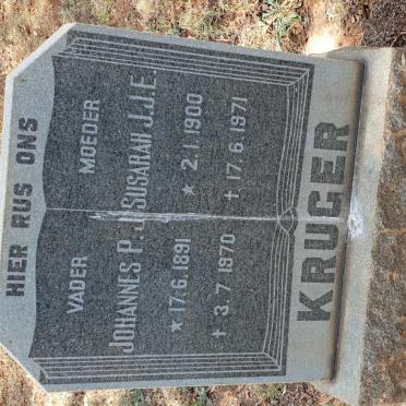 KRUGER Johannes P.J. 1891-1970 &amp; Susarah J.J.E. 1900-1971