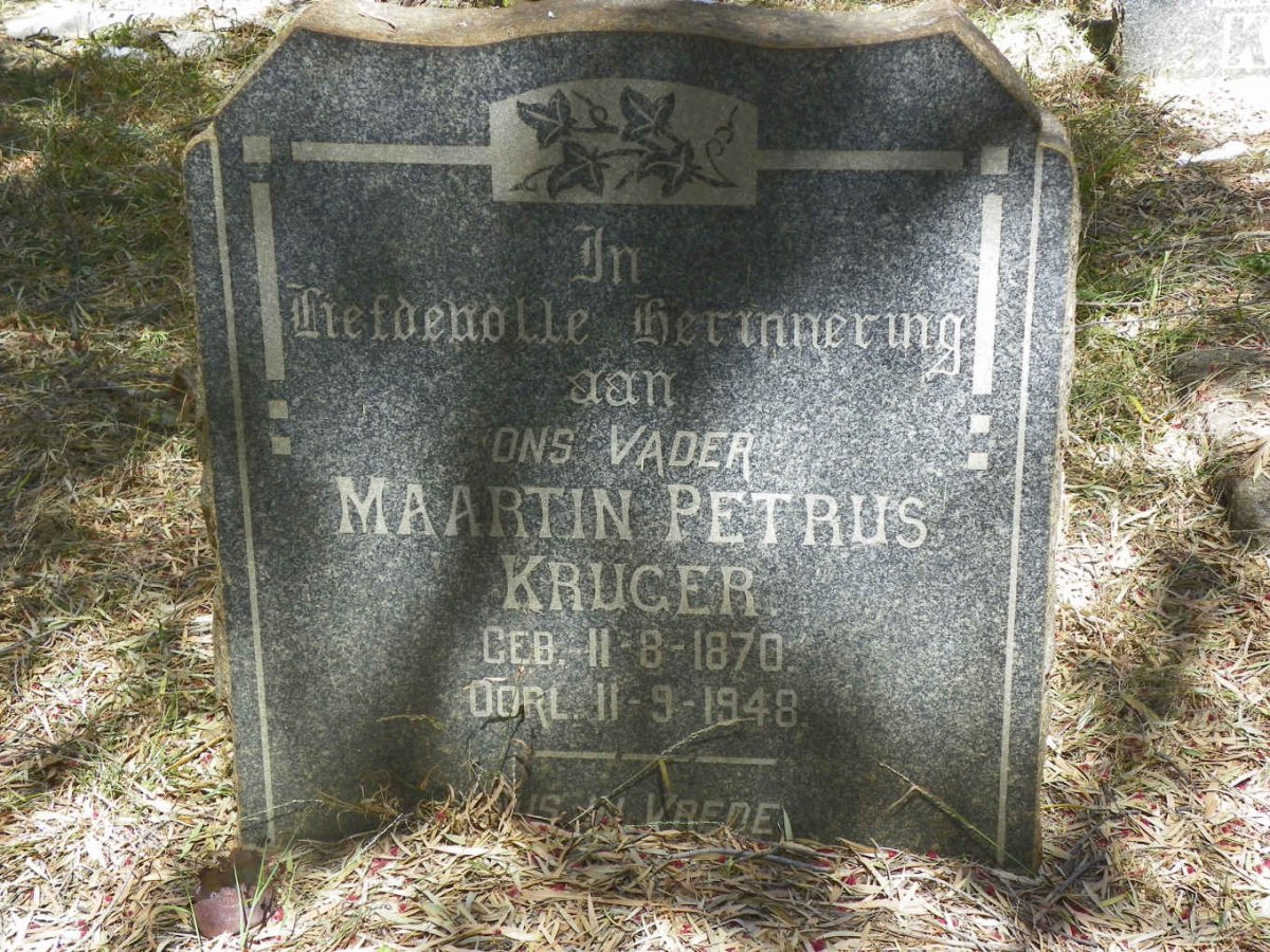 KRUGER Maartin Petrus 1870-1948