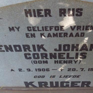 KRUGER Hendrik Johannes Cornelis 1906-1977