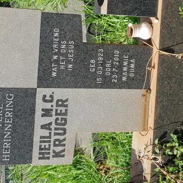 KRUGER Heila M.C. 1923-2010