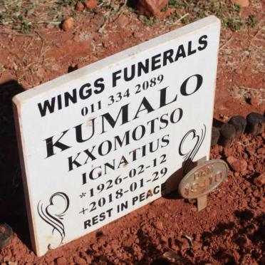 KUMALO Kxomotso Ignatius 1926-2018